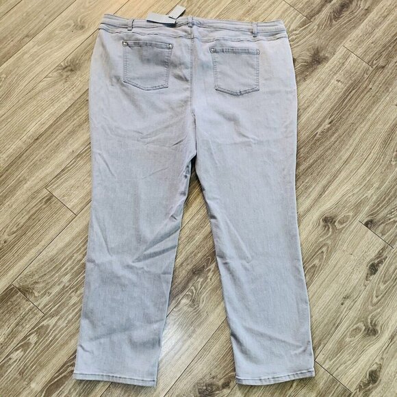 Laura Plus Women’s Pants 24 Grey With Pearls Plus Size - Picture 12 of 13